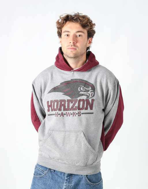 Vintage Horizon Hawks m hoodie in burgundy red