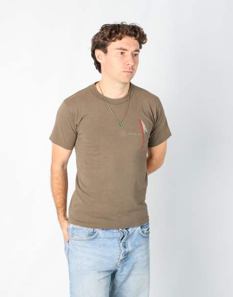 Vintage Huge s t-shirt in khaki green - view 1