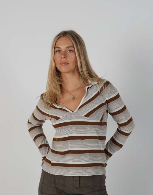 Vintage Hugo Boss S long sleeve top in ivory, 1 of 4