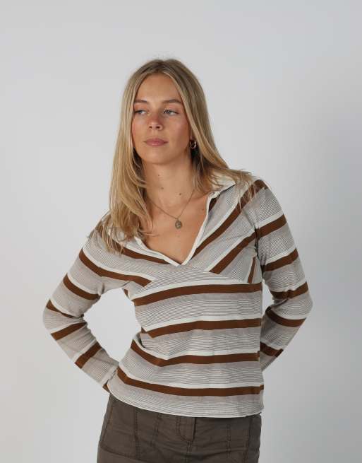 Vintage Hugo Boss S long sleeve top in ivory, 3 of 4