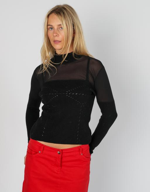 Vintage Hybrid M long sleeve top in black