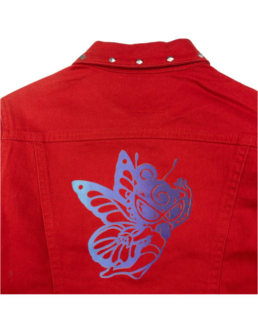 Vintage Hysteric Glamour studded fairy denim jacket size xs in red, 4 of 4