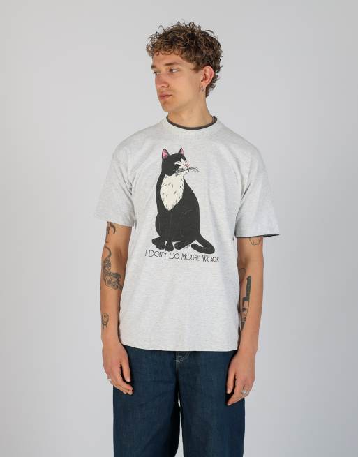 Vintage I Don't Do Mouse Work l t-shirt in light grey
