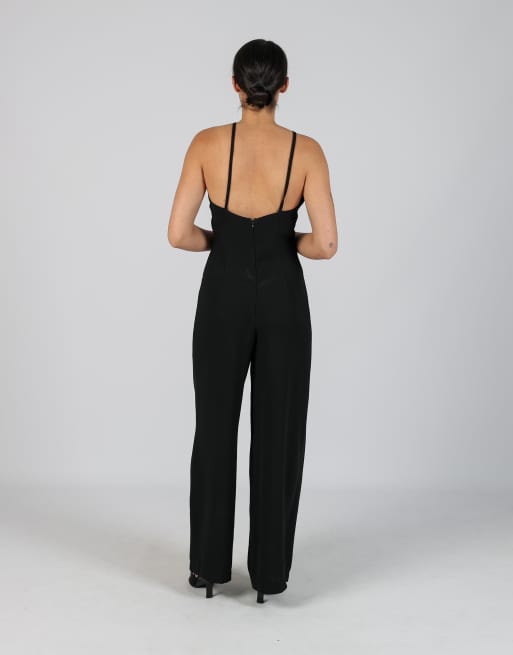 Vintage I Gabbiani S formal jumpsuit in black, 3 of 4
