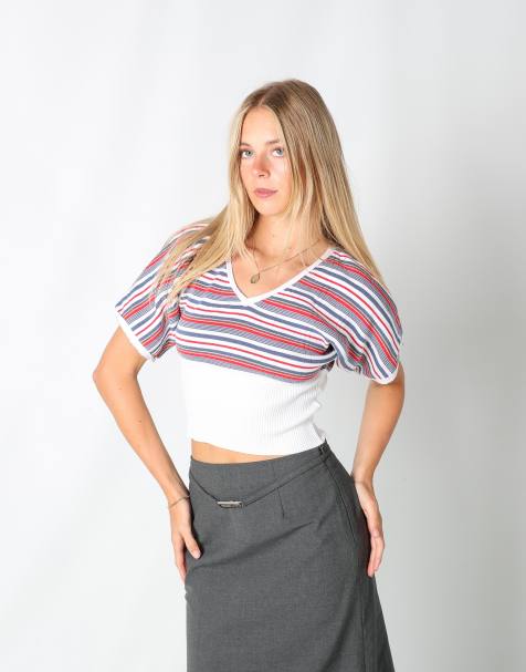 Vintage ICE age S knitted top in white - view 1