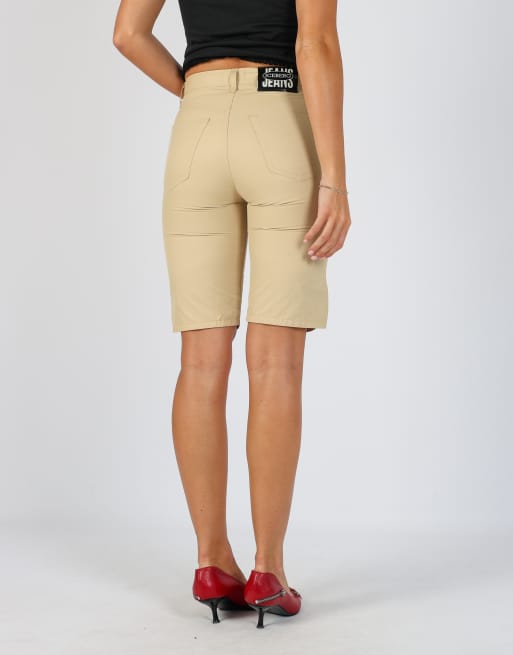 Vintage Iceberg XS woven shorts in tan, 4 of 4