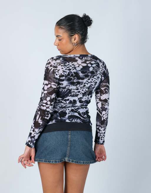 Vintage ici et maintenant M mesh top in black, 2 of 4