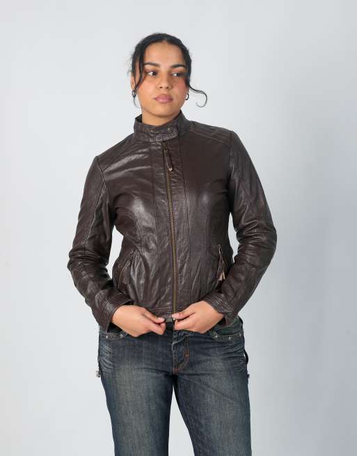 Vintage In Extenso M leather jacket in brown