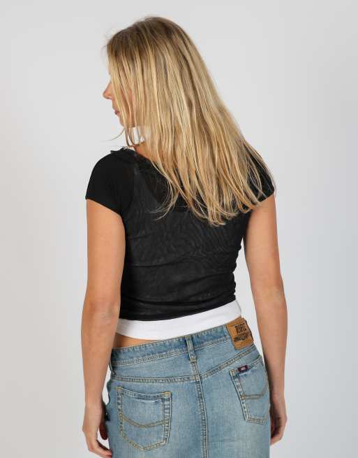 Vintage Infiore XS mesh top in black, 2 of 4
