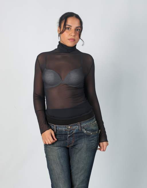 Vintage Intimissimi M mesh top in black