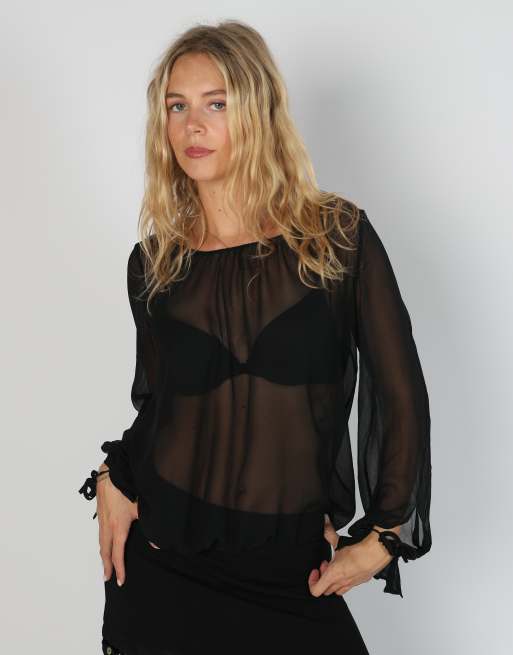 Vintage Intimissimi M mesh top in black