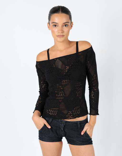 Vintage Intimissimi M Woven Top Black