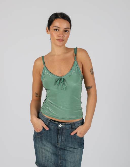 Vintage Intimissimi S cami in turquoise