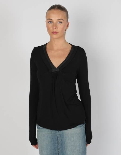 Vintage Intimissimi S long sleeve top in black
