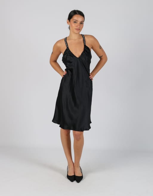 Vintage Intimissimi S woven midi dress in black