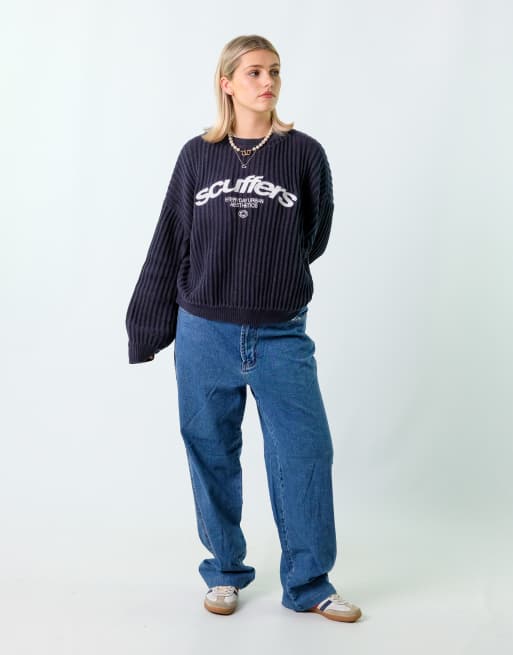 Vintage Intriguing 32x30 Denim Carpenter Baggy Jeans Blue