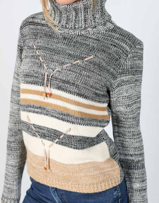 Vintage Intuition S knitted jumper in grey, 4 of 4