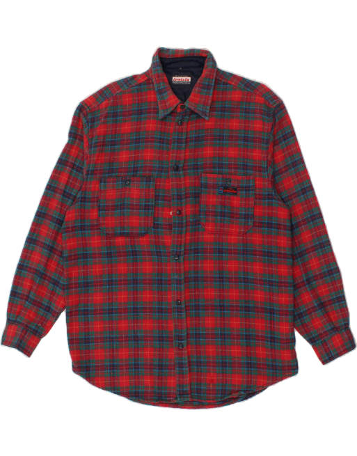 Vintage Invicta Size M Check Flannel Shirt in Red