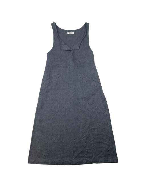 Vintage Issey Miyake tie-back midi dress size m in grey