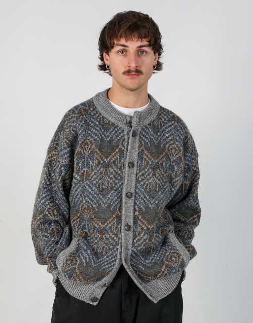 Vintage italian style m knit sweatshirt in grey