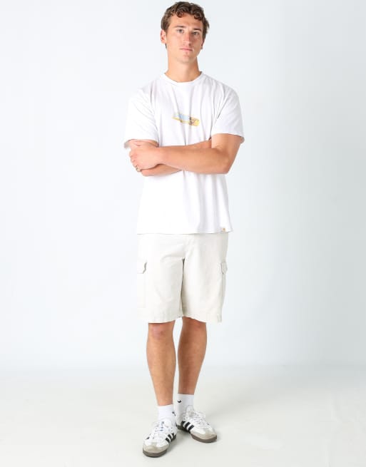 Vintage IZOD 32x21 canvas cargo shorts in ivory