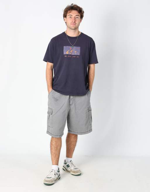 Vintage IZOD 32x25 canvas cargo shorts in grey