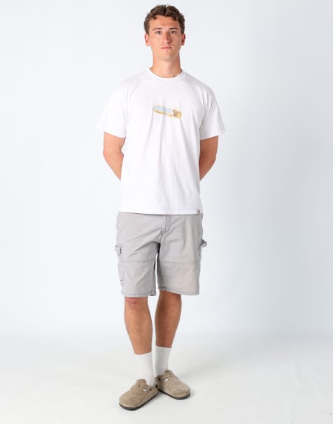 Vintage IZOD 34x26 canvas cargo shorts in light grey - view 1