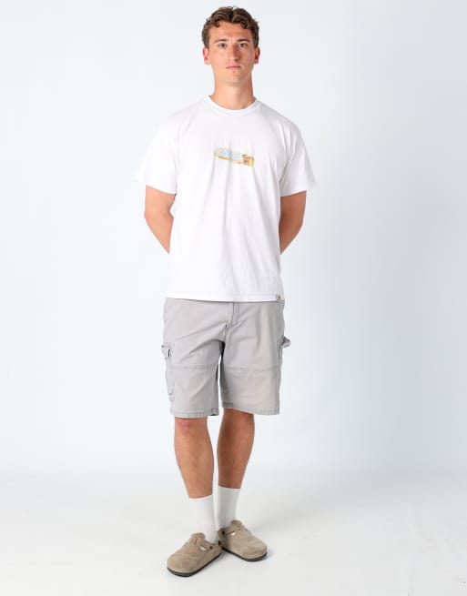 Vintage IZOD 34x26 canvas cargo shorts in light grey