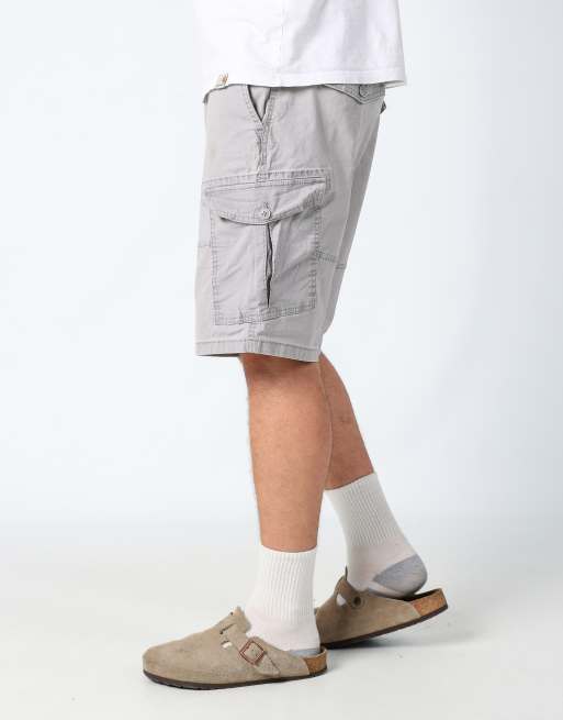 Vintage IZOD 34x26 canvas cargo shorts in light grey, 2 of 4