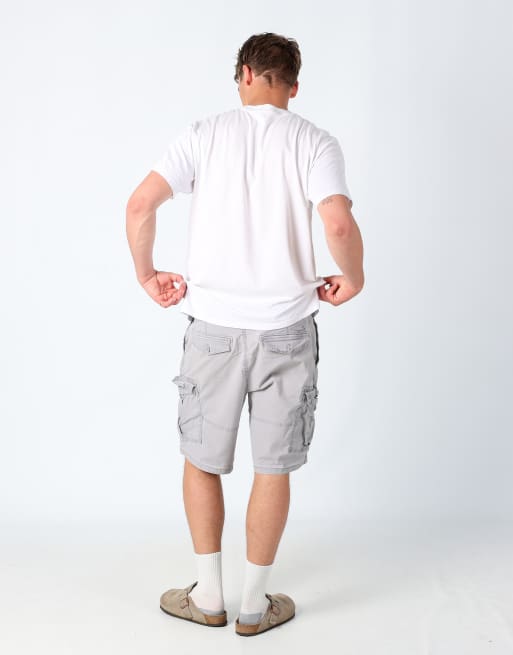 Vintage IZOD 34x26 canvas cargo shorts in light grey, 3 of 4