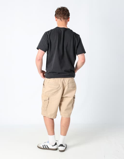 Vintage IZOD 36x30 canvas cargo shorts in tan, 3 of 4