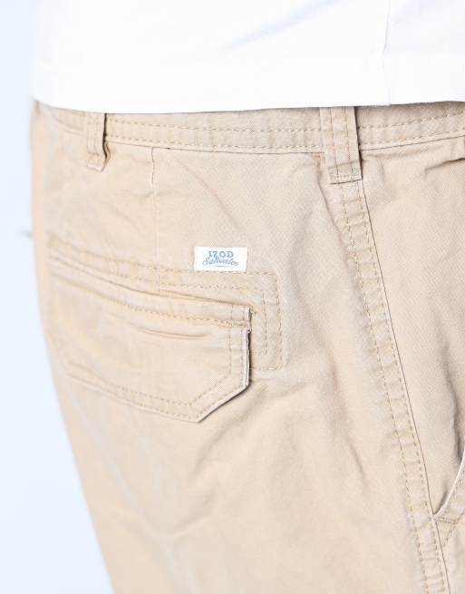 Vintage IZOD 36x30 canvas cargo shorts in tan, 4 of 4