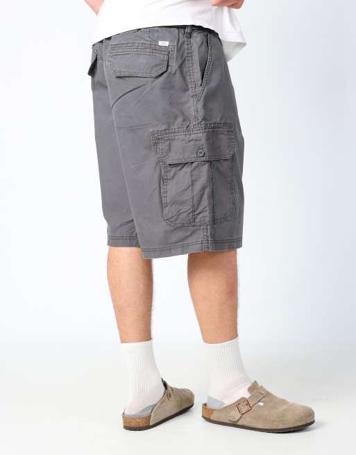 Vintage IZOD 38x23 canvas cargo shorts in charcoal grey