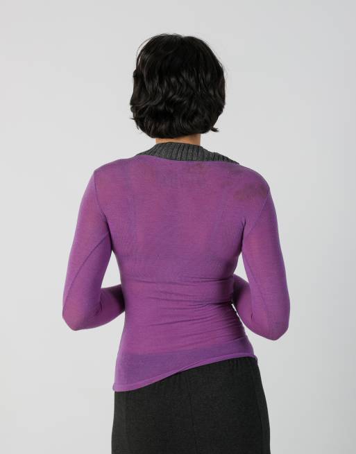 Vintage Jaiss XS long sleeve top in purple, 2 of 4