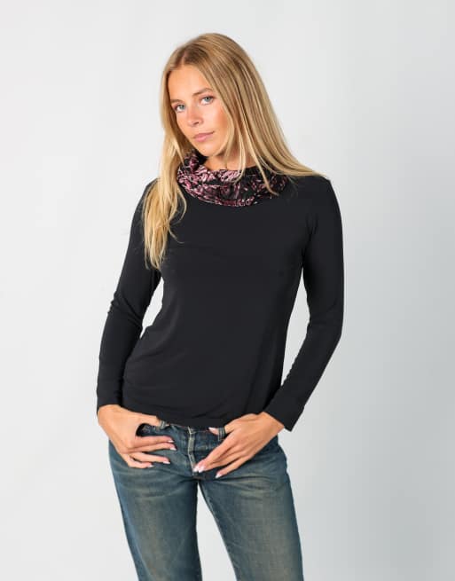Vintage Jangano S long sleeve top in black