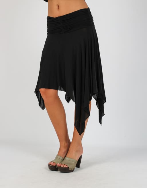 Vintage J.Broker XS woven midi skirt in black, 2 of 4
