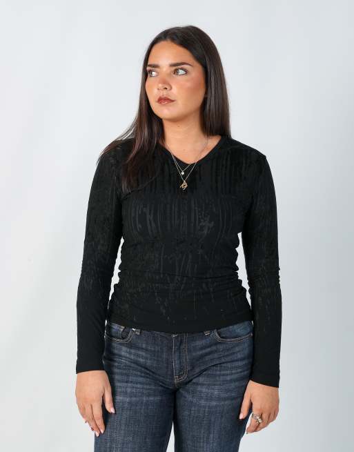 Vintage Jean-Paul Gaultier 8 long sleeve top in black