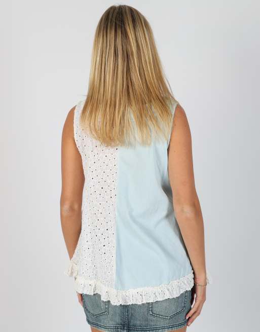 Vintage Jean-Paul Gaultier M blouse in light blue, 2 of 4