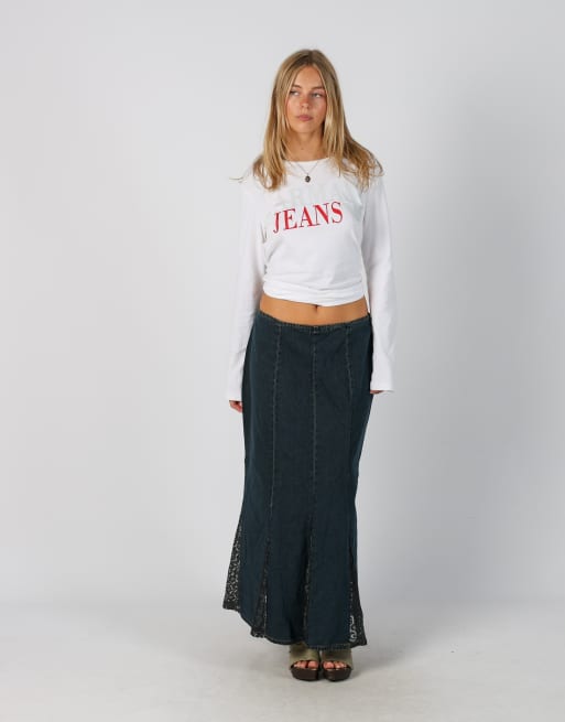 Vintage Jean Paul S denim maxi skirt in blue, 1 of 4