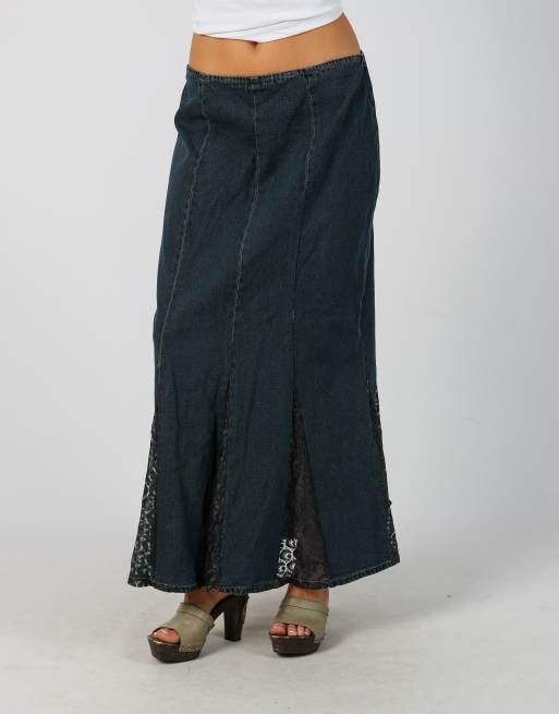 Vintage Jean Paul S denim maxi skirt in blue, 2 of 4