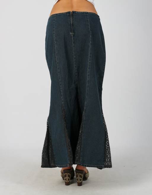 Vintage Jean Paul S denim maxi skirt in blue, 4 of 4