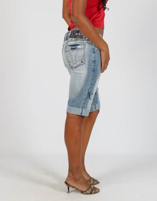 Vintage JeanStar S denim shorts in light blue, 2 of 4