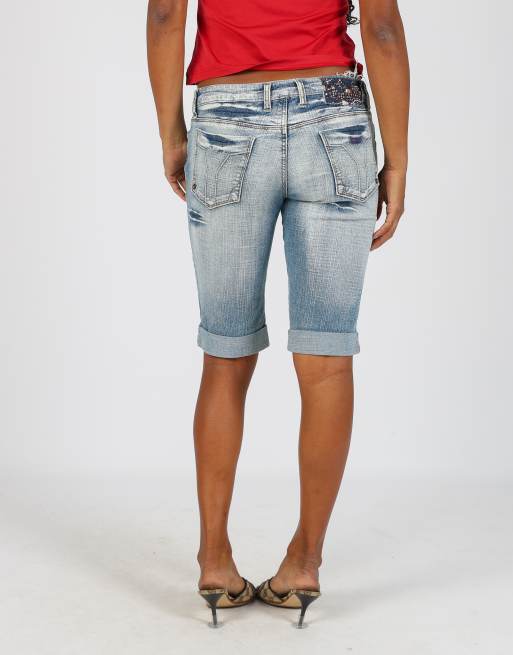 Vintage JeanStar S denim shorts in light blue, 4 of 4