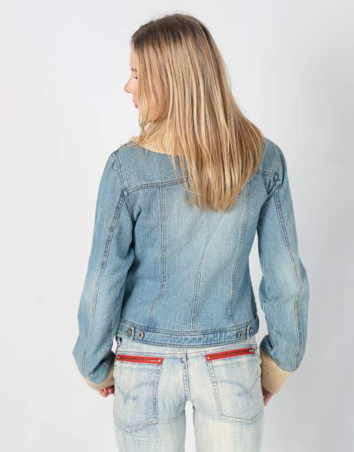 Vintage Jennyfer M denim jacket in light blue, 2 of 4