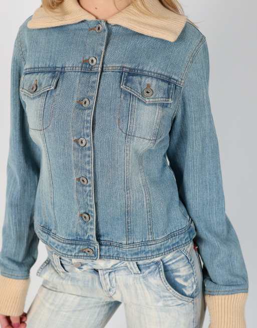 Vintage Jennyfer M denim jacket in light blue, 4 of 4
