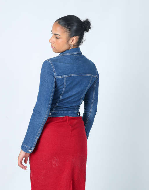Vintage Jennyfer S denim jacket in blue, 2 of 4