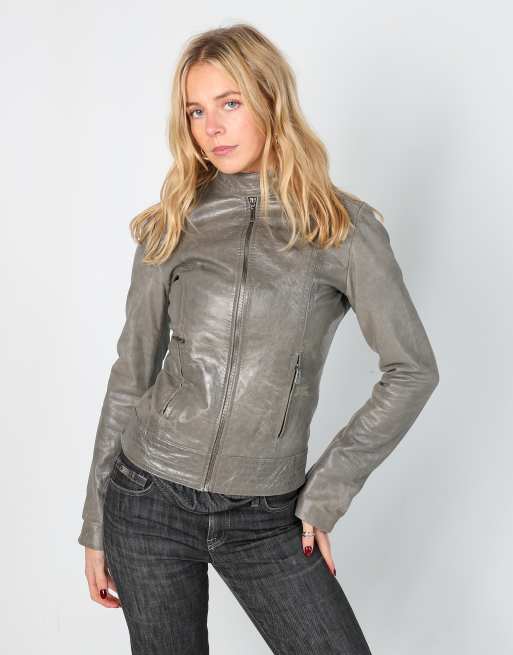 Vintage Jennyfer XS leather jacket in grey