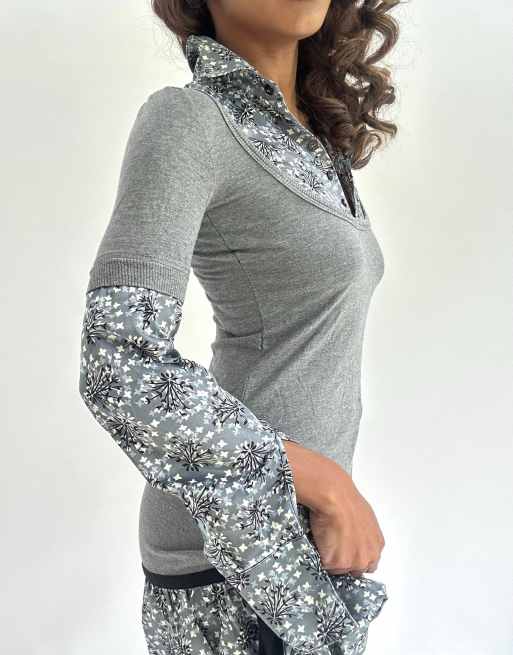 Vintage jersey mini dress in grey, 3 of 4