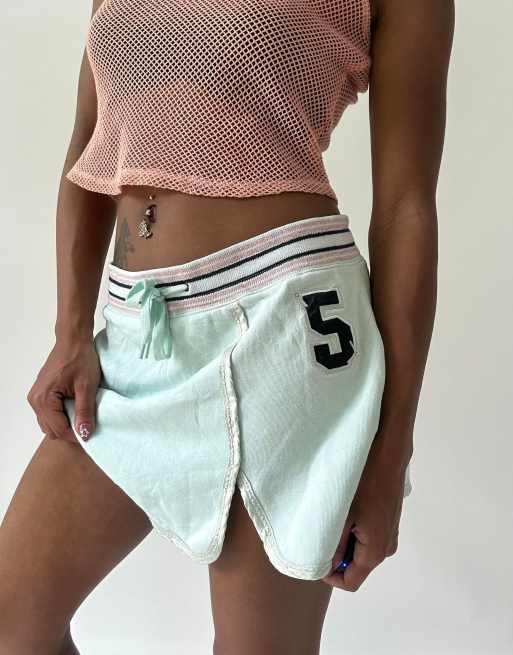 Vintage jersey mini skirt in blue, 3 of 4