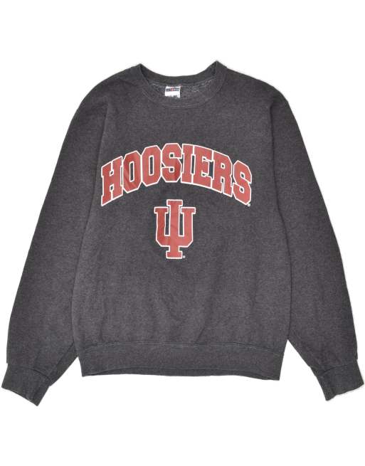 Vintage Jerzees Hoosiers Size S Graphic Sweatshirt Jumper in Grey